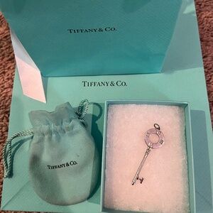 Tiffany & Co. 925 Silver Large 2.25" Atlas Key Charm Pendant Numeral Tag (box)